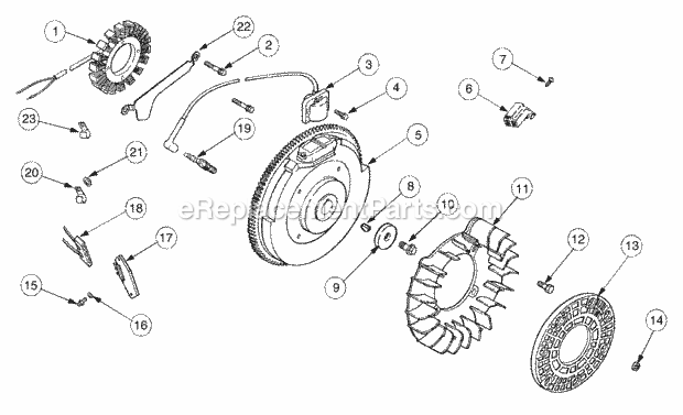 Ignition, Electrical, And Flywheel Diagram and Parts List for 2206 13A-298M100 Cub Cadet Lawn Tractor